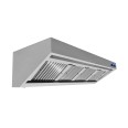 Cappa in acciaio inox 200x90x45h cm a parete snack con motore, regolatore e luci VS 