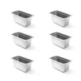 Kit 6 vaschette gn 1/3 acciaio inox h 100 (325x176 mm) - WT