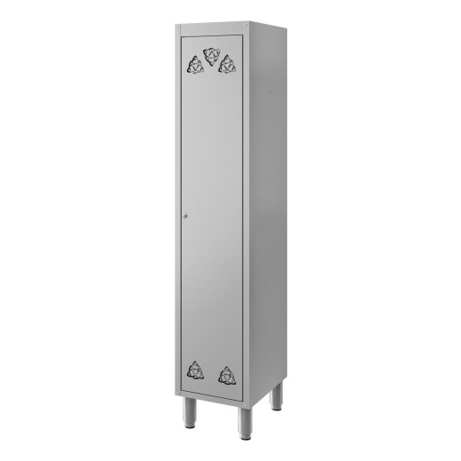 Armadietto spogliatoio monovano in acciaio inox 1 anta 1 posto 350x500x1800h mm