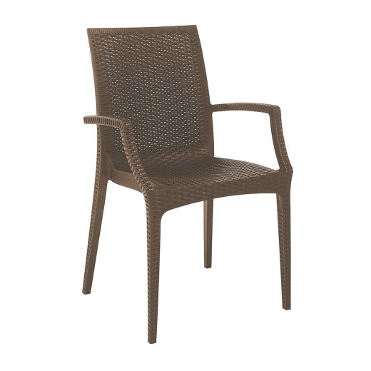 Sedia rattan bistrot con braccioli Moka