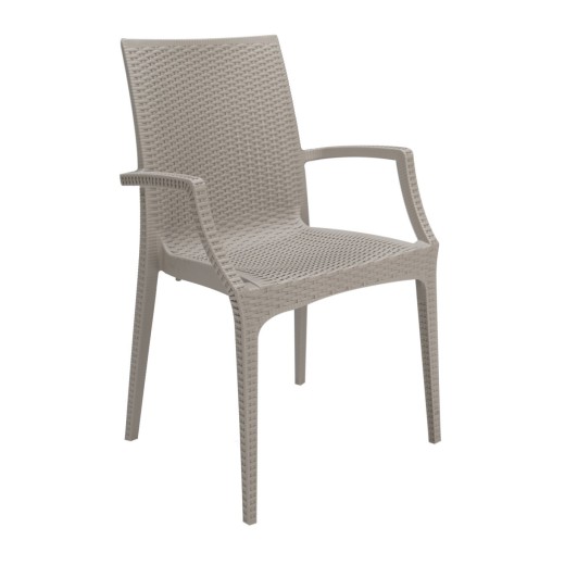 Sedia rattan bistrot con braccioli Juta
