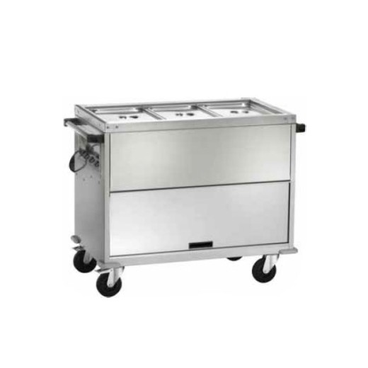 Carrello termico armadiato a bagnomaria 1300x680x920h mm 3 gn 1/1 x 150h
