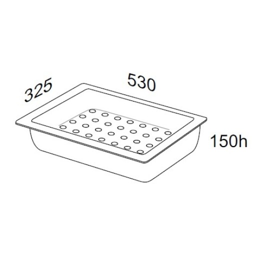 Bac en inox à double fond pour le poisson