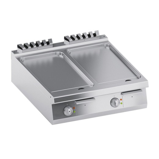 Plaque de cuisson électrique de comptoir à plaques séparées surbaissées et lisses, 14 kW, 80 x 90 x 25 (h) cm
