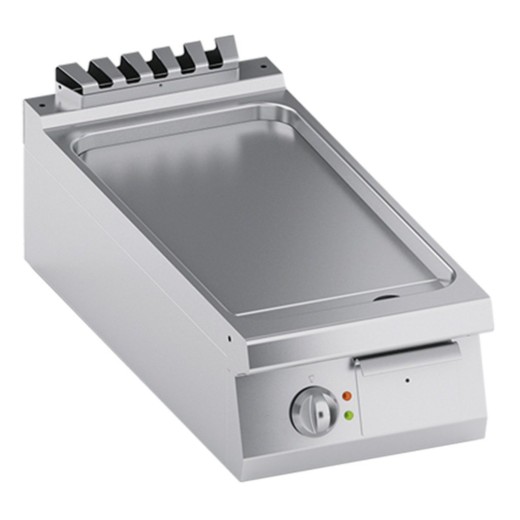 Fry top électrique de comptoir à plaque lisse surbaissée, 7 kW, 40 x 90 x 25 (h) cm