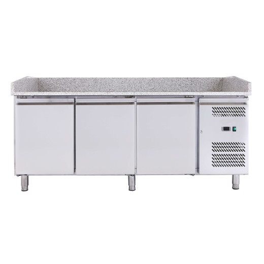 Comptoir à pizza à 3 portes, 2020 x 800 x 1000 h mm, pour pizzeria-restaurant - FC