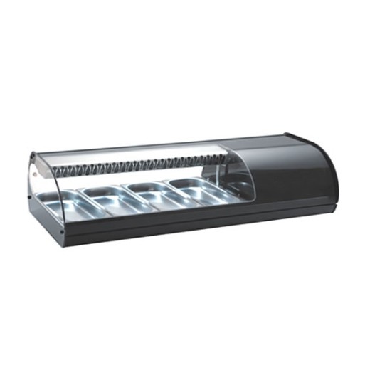 Vitrine à sushis réfrigérée avec bacs GN 1/3, 1085 x 395 x 245 h mm, 4 bacs