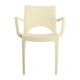Silla Paris con reposabrazos de color marfil