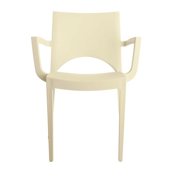 Silla Paris con reposabrazos de color marfil