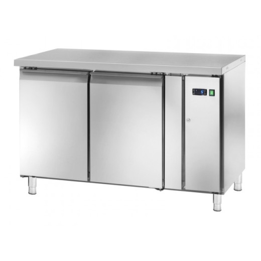 Mesa frigorífica con motor externo, 2 puertas, de acero inoxidable, -2 +8 °C, 122 x 60 x 86 (altura) cm