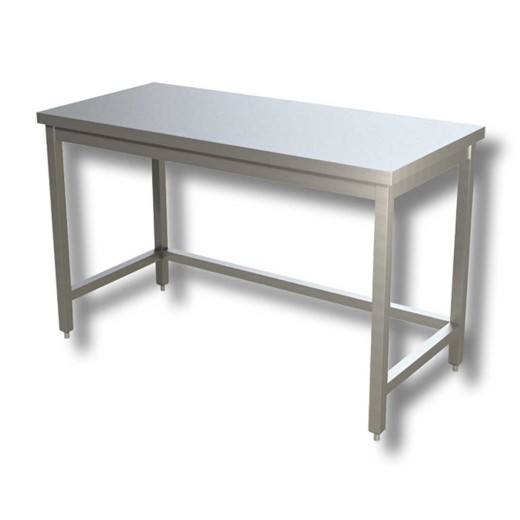 Mesa de acero inoxidable de 110 x 60 x 85 (altura) cm con patas y estructura