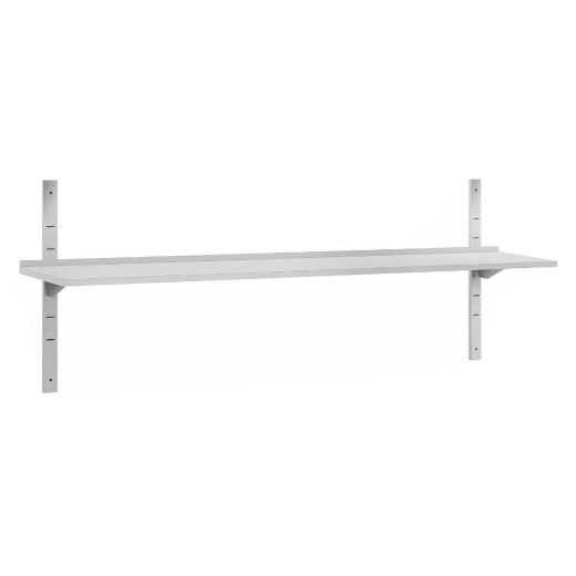 Estante de pared liso de acero inoxidable, 200 x 30 x 3,5 h cm - VS