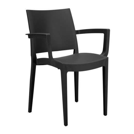 Silla Trieste con reposabrazos, color antracita