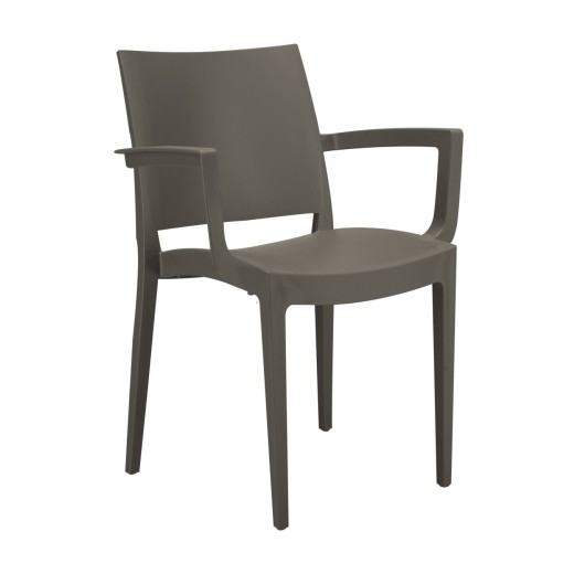 Silla Trieste con reposabrazos Moka