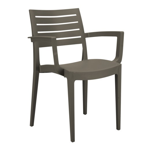 Silla «Firenze» con reposabrazos «Moka»