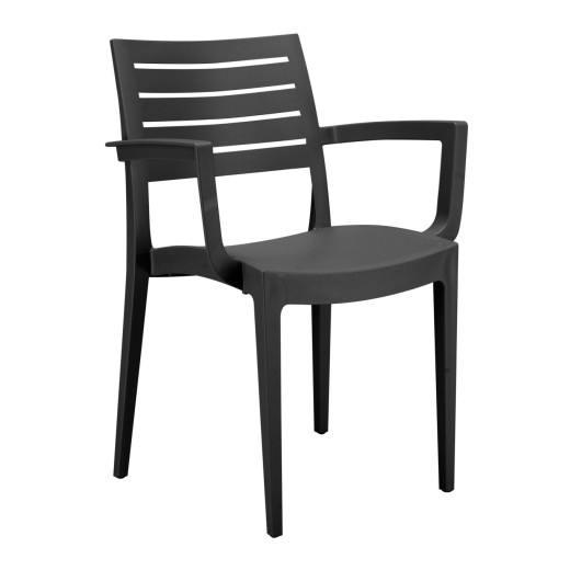 Silla «Firenze» con reposabrazos, color antracita