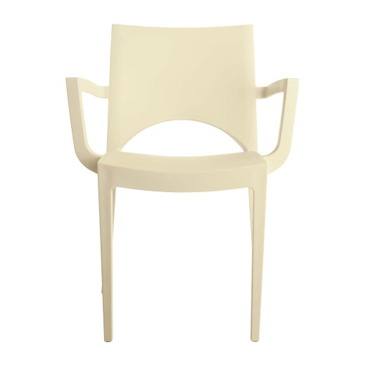 Silla Paris con reposabrazos de color marfil