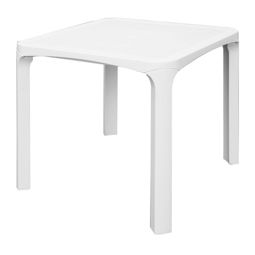 Mesa «Olé» de ratán blanco, 800 x 800 x 720 h mm