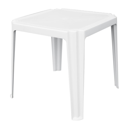 Mesa Madison de ratán apilable, blanca, 750 x 750 x 720 (alt.) mm