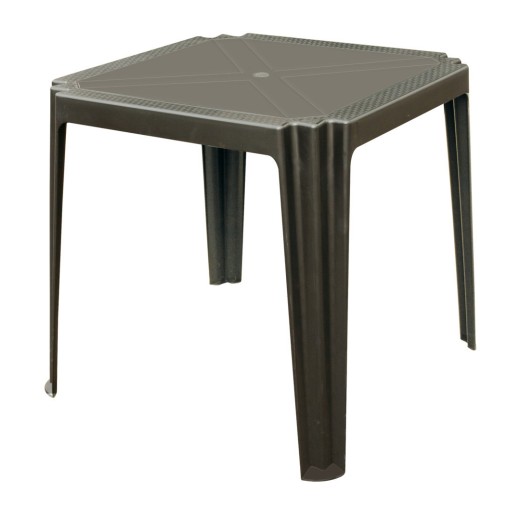 Mesa Madison de ratán apilable, color antracita, 750 x 750 x 720 h mm