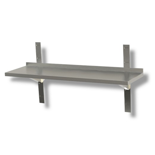 Estante de pared liso de acero inoxidable, profundidad 300 mm, 2000 x 300 x 40 (altura) mm