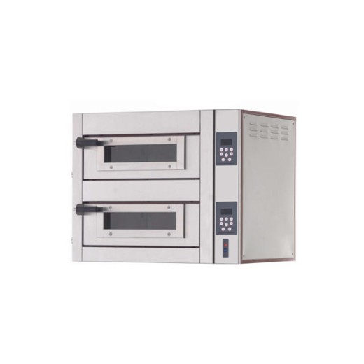 Horno eléctrico profesional para pizza de dos cámaras, para pizzería y asador, con capacidad para 6+6 pizzas - Mandos digitales