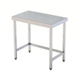 Mesa em aço inoxidável, 100 x 60 x 85 (altura) cm, com pernas e estrutura VS