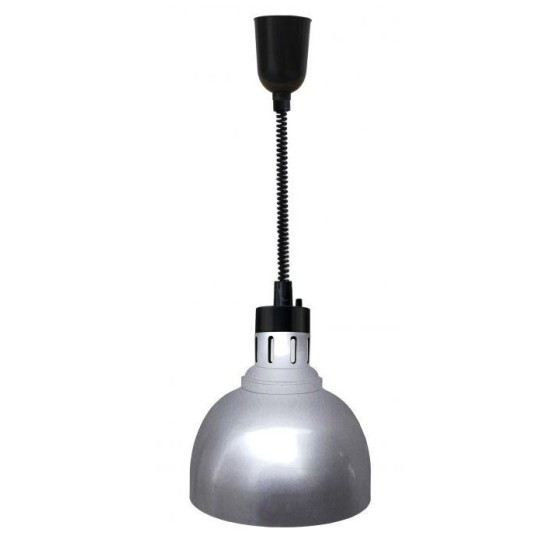 Lâmpada de aquecimento por infravermelhos prateada de 250 W com luz vermelha na parte superior