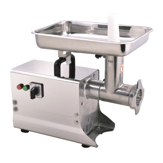 Picador de carne elétrico profissional em aço inoxidável com carenagem, com abertura de Ø 8 cm, monofásico