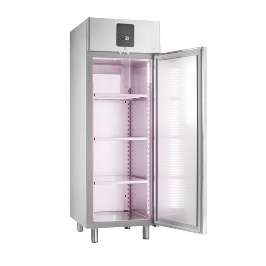 Armário para maturação e cura de carnes e queijos, em aço inoxidável, com 1 porta cega e prateleiras, capacidade de 630 litros