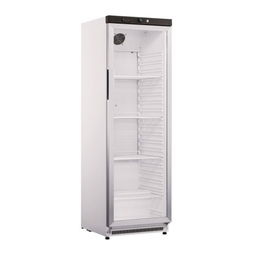 Armário frigorífico em ABS, com 1 porta de vidro, 400 litros, ventilado, +0 a +10 °C - ZX