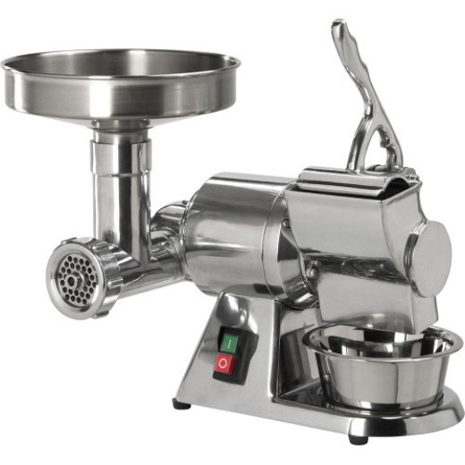 Máquina de triturar carne e ralar com abertura de 8, Ø52 mm, monofásica, 450 x 320 x 360 (altura) mm