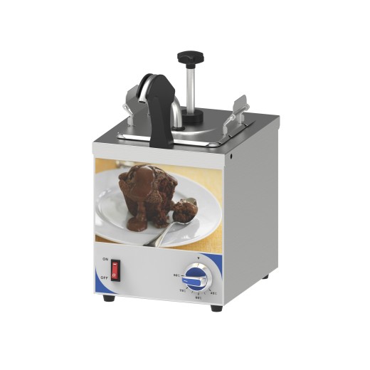 Dispensador de molhos em aço inoxidável com bomba e bico aquecido, 2,5 l, 0,2 kW