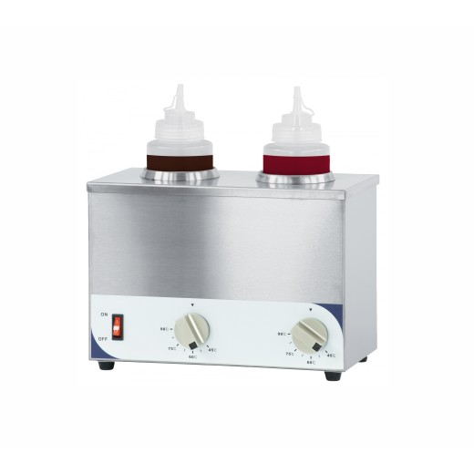 Aquecedor de molhos em aço inoxidável, 2 recipientes, 0,4 kW