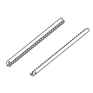 Pair of stainless steel guides for charcuterie bars