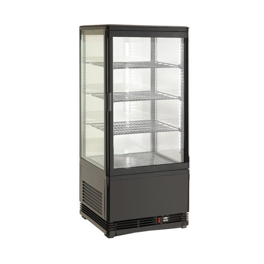 Refrigerated drinks display cabinet with 4 glass doors, 98 litres, +0 to +12 °C, 428 x 386 x 1110 (h) mm, single-phase