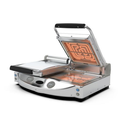 Double glass-ceramic hob with smooth, transparent digital display