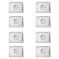 Set mit 8 Edelstahldeckeln für GN-Behälter 1/9 – WT