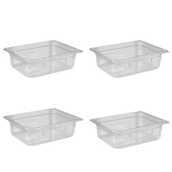 Set mit 4 GN-1/2-Schalen aus Polycarbonat, H 100 (325 × 265 mm) – MO